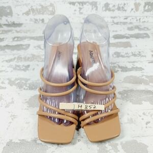 NEW Abound Austry Tan Mocha Tubular Strappy Heeled Sandals H857